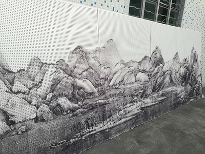 彩繪鋁單板山水畫訂做壁畫 藝術(shù)與建筑的完美融合